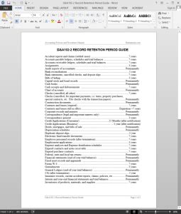 Keep records for 3 years from the date you filed your original return or 2 years from the date you paid the tax, whichever is later, if you file a claim for credit or refund after you file your return. Record Retention Period Guide Template
