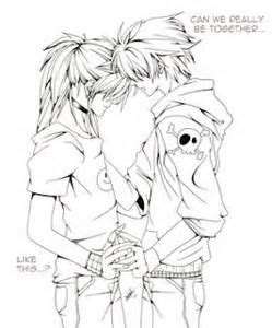 Download Anime Couple Coloring Pages - Bing Images | how to draw ...
