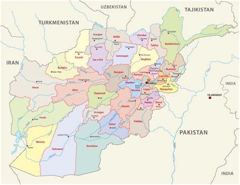 Afghanistan Map With Provinces