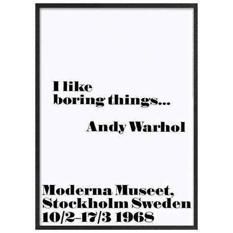 Andy Warhol I Like Boring Things Framed Print 103 X 73cm Black