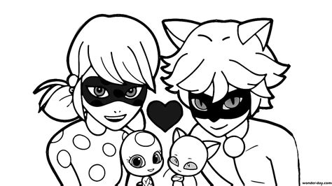 Ladybug And Cat Noir Coloring Pages Printable Coloring Pages In