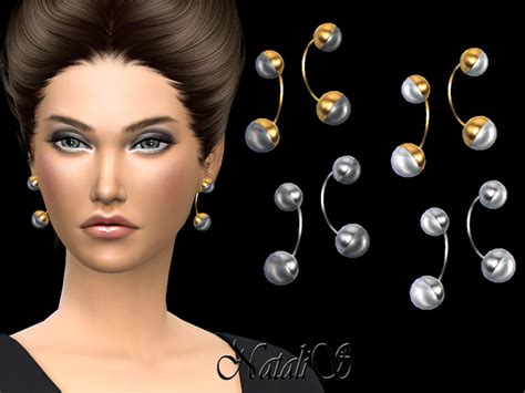 The Sims Resource Natalisdouble Half Pearl Earrings