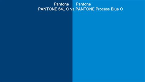 Pantone 541 C Vs Pantone Process Blue C Side By Side Comparison