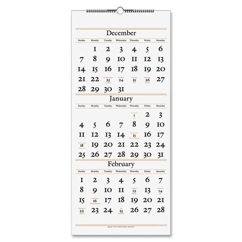At A Glance Aagsw11528 12 X 27 In 3 Months Buff Wall Paper Calendar