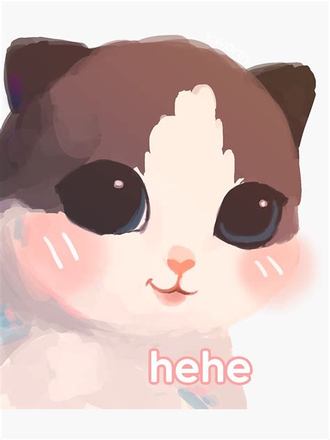 Cat Meme Hehe Sticker Sticker For Sale By Kworin Redbubble