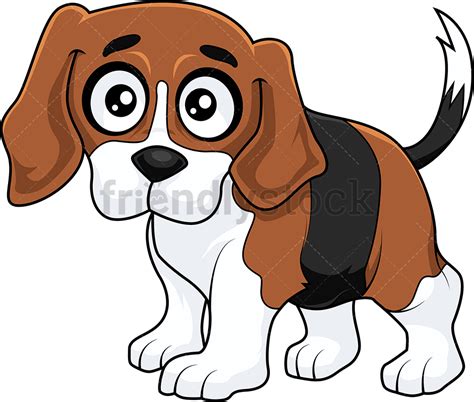 Cute Beagle Puppy With Hazel Eyes Cartoon Clipart Vector