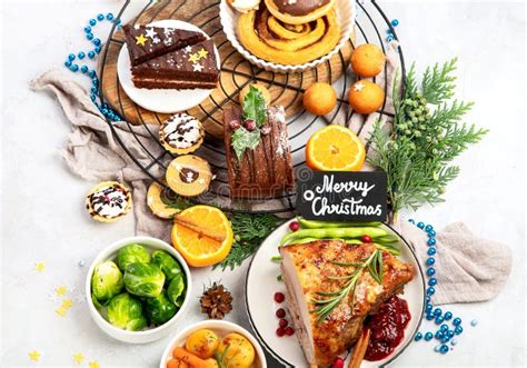 Traditional Christmas Dinner Stock Image Image Of Dinner Vegetable