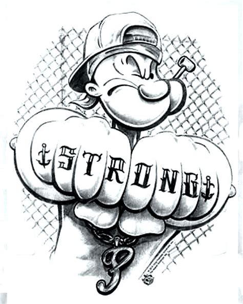 Popeye The Sailor Black And White Cartoons Best Tattoo Ideas