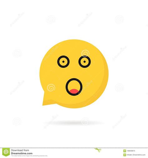 Shocked Emoji Speech Bubble Logo On White Stock Vector Illustration