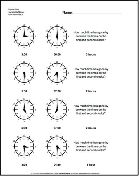 Telling Time Clock Worksheets To 5 Minutes Elapsed Time Worksheets