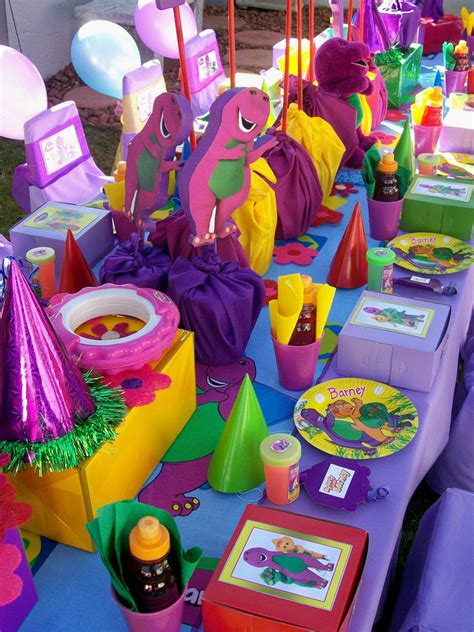 Barney Table Layout Barney Birthday Barney Party Kids Birthday Party