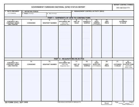 Download Fillable Dd Form 2543