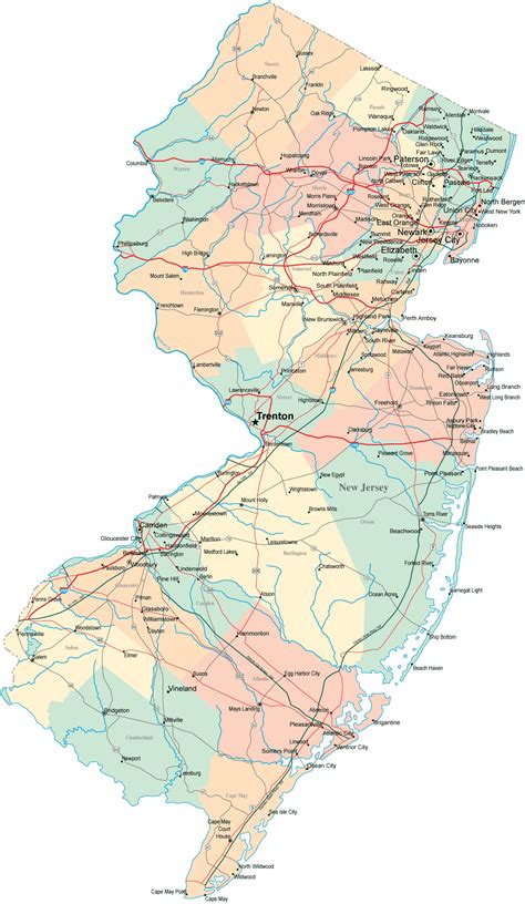 New Jersey Road Map Nj Road Map Nj Highway Map