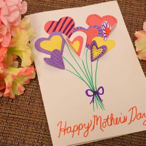 Heart Bouquet Homemade Mothers Day Card Far From Normal