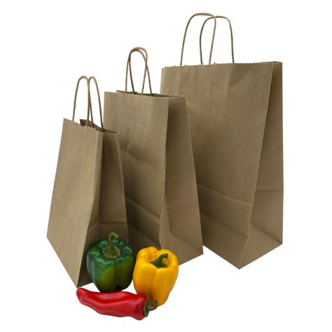 Small Handled Kraft Paper Bag Wellington Produce Packaging