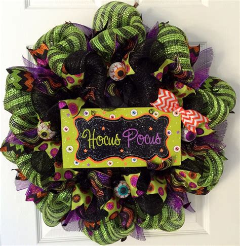 Hocus Pocus Crazy Eyeball Halloween Wreath Handmade Deco Mesh Etsy