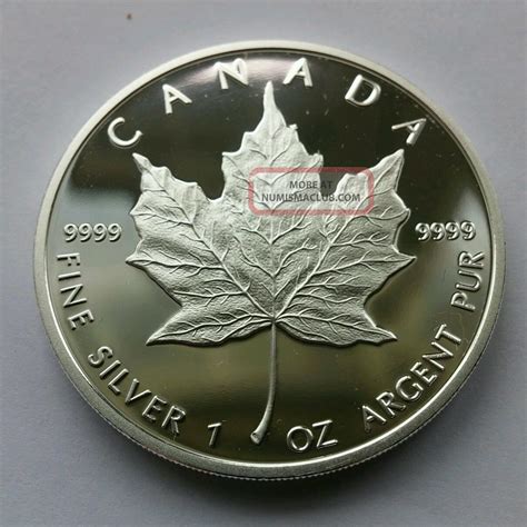 1989 1 Oz Proof Silver Canadian Maple Leaf