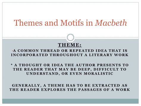 Ppt Themes And Motifs In Macbeth Powerpoint Presentation Free