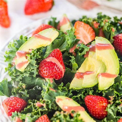 Strawberry Avocado And Kale Salad With Strawberry Apple Cider