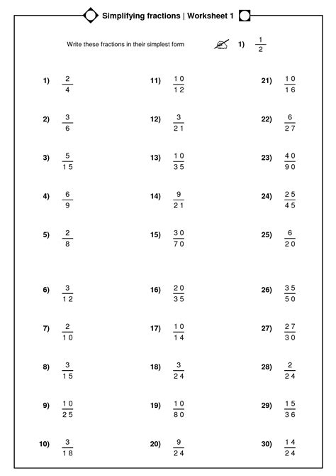12 Simplifying Fractions Worksheets For Grade 5
