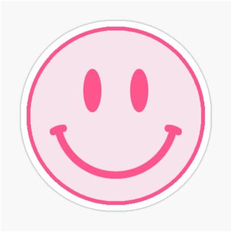 Pink Smiley Face Sticker By Samanthaprice Preppy Stickers Cute