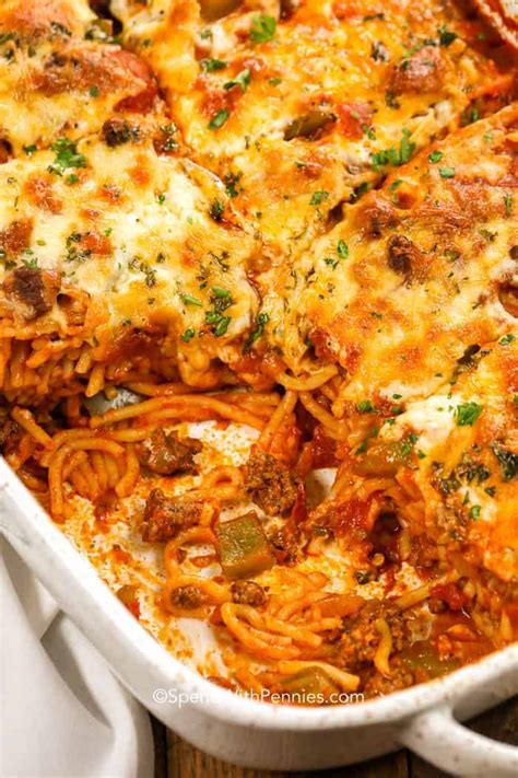 Baked Spaghetti Casserole Easy To Make Spend With Pennies