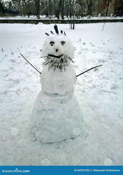 Snowman With A Beard Stock Photo Image Of Krivoy View 84932702