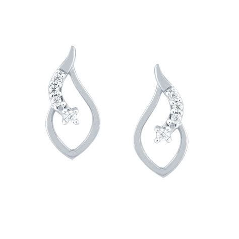 Giantti Silver Diamond Womens Stud Earring Igl Certified 0069 Ct