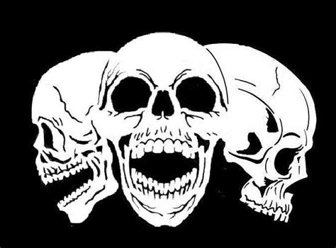 High Detail Airbrush Stencil Three Skulls Free Uk Postage | Pochoir de