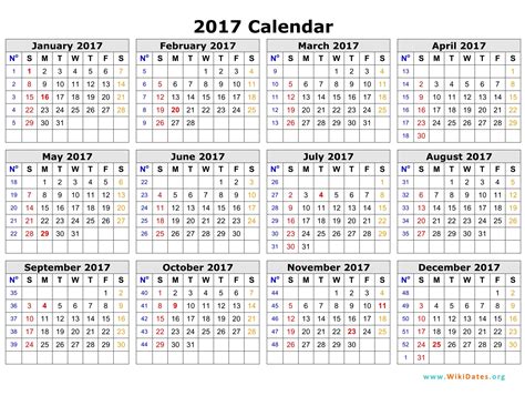 Free printable blank calendars grids are provided to print and download. 2017 Calendar | WikiDates.org