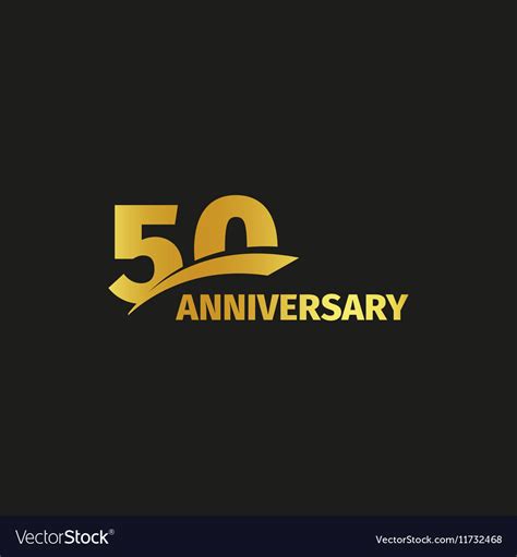 Isolated Abstract Golden 50th Anniversary Logo Vector Image