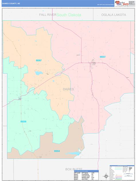 Dawes County Ne Wall Map Color Cast Style By Marketmaps Mapsales