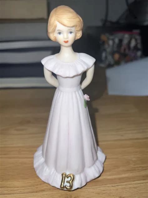 Vintage Enesco Growing Up Birthday Girl Age 13 Porcelain Figurine 1982 15 00 Picclick
