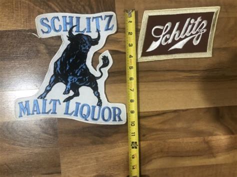 Schlitz Malt Liquor Beer Jacket Patch Bull Logo Brewery 2 Schlitz