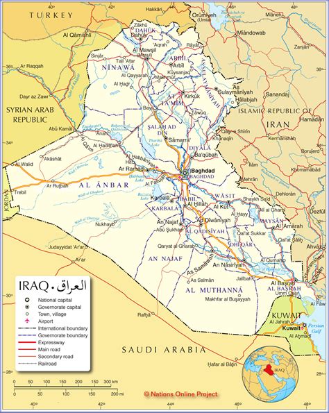 Political Map Of Iraq Nations Online Project