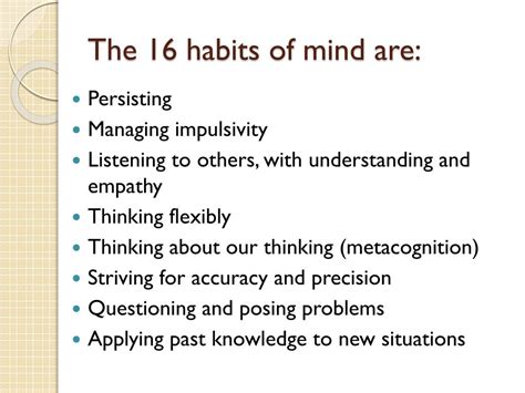 Ppt Habits Of Mind Powerpoint Presentation Free Download Id2620772