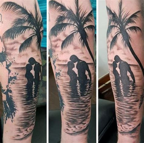Top 113 Beach Tattoo Ideas [2021 Inspiration Guide] Sunset Tattoos Palm Tattoos Beach Tattoo