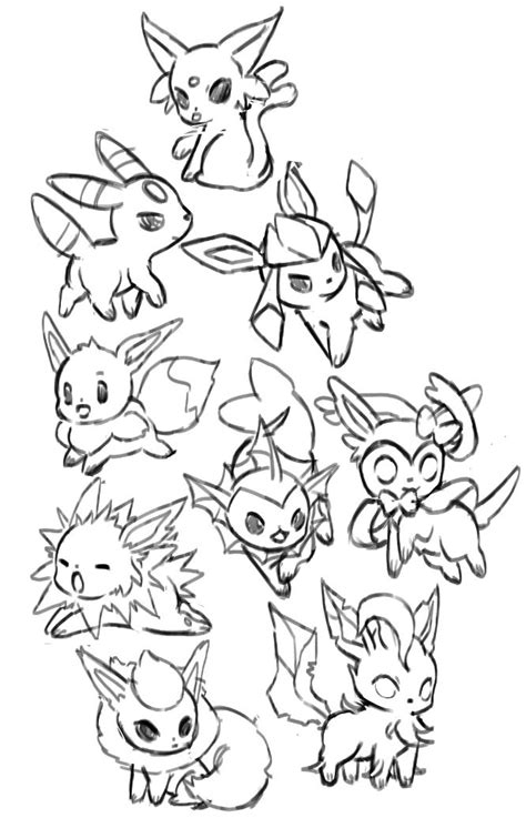 Pokemon Coloring Pages Eevee Evolutions