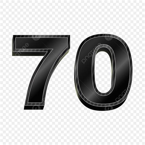 Number 70 Vector Art Png Black Gradient 3d Number 70 70 Number