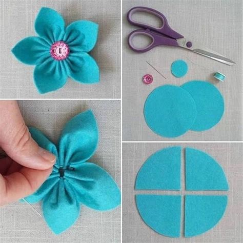 The Process To Make A Flower Out Of Felt