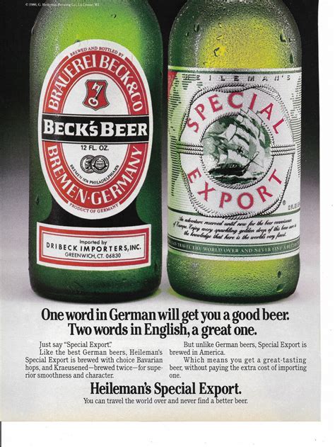 Vintage Becks Beer Ad Special Export Etsy