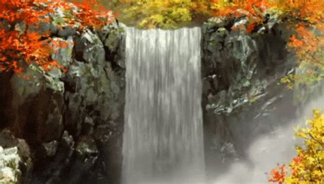 Please post gifs you've made yourself. anime scenery waterfall gif | WiffleGif