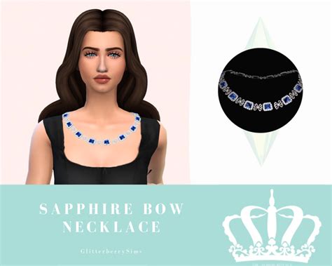 Sapphire Bow Necklace Sims 4 Game Mods Sims 4 Mods Bow Necklace