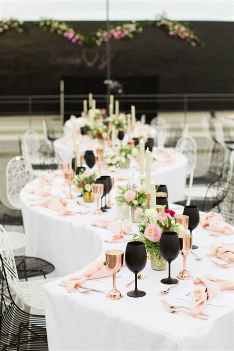 A Chic Black And Pink Wedding In Cabo Black Wedding Decorations