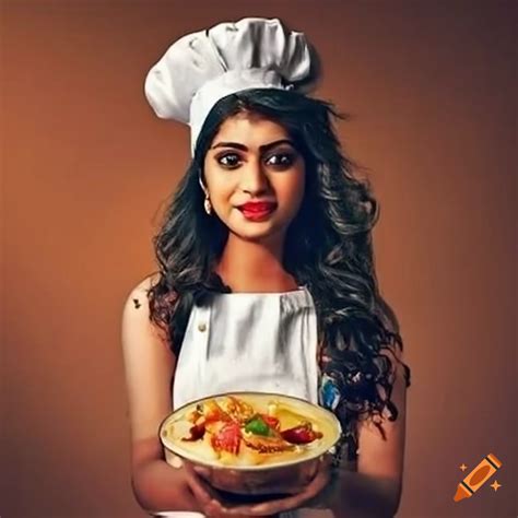 Image Of An Indian Chef Girl In A Cooking Contest On Craiyon