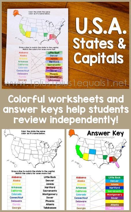 Usa States And Capitals Worksheets Homeschool Social Studies