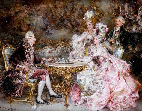 Elegant Rococo Painting With Impressionistic Strokes