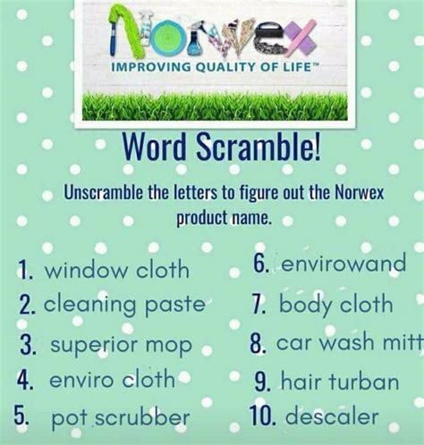 See more ideas about interactive posts, facebook party, facebook engagement posts. Game answer | Norwex, Norwex party, Party names
