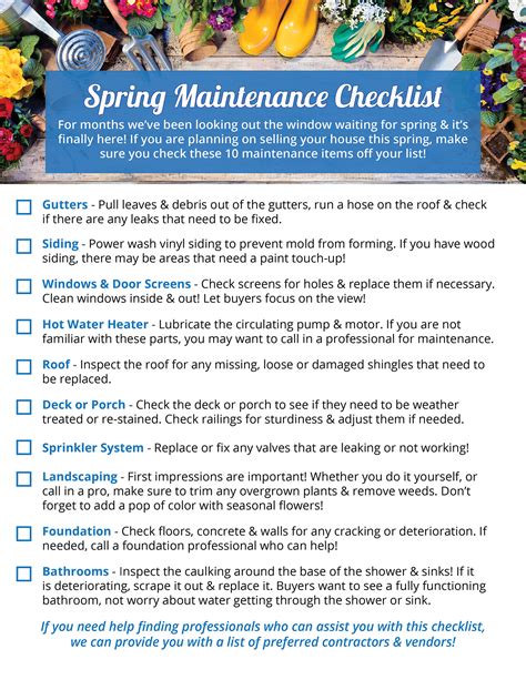 Your Homes Spring Maintenance Checklist Infographic Keeping