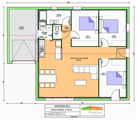 Plan De Maison Chambres Avec Garage Et Jardin Et Batiment Exterieur